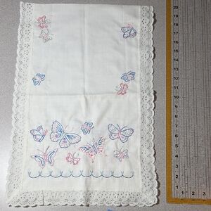 Embroidered Butterfly Lace Trim Cloth